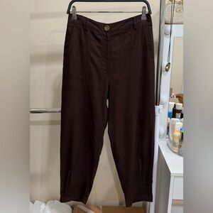 ZARA Brown Wide Leg Pants – Size S – Relaxed Fit